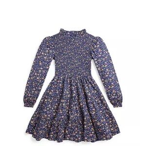 Polo by Ralph Lauren Blue smocked Floral Dress 3t